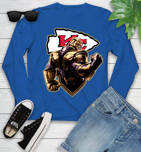 NFL Thanos Avengers Endgame Football Sports Kansas City Chiefs Youth Long Sleeve 9