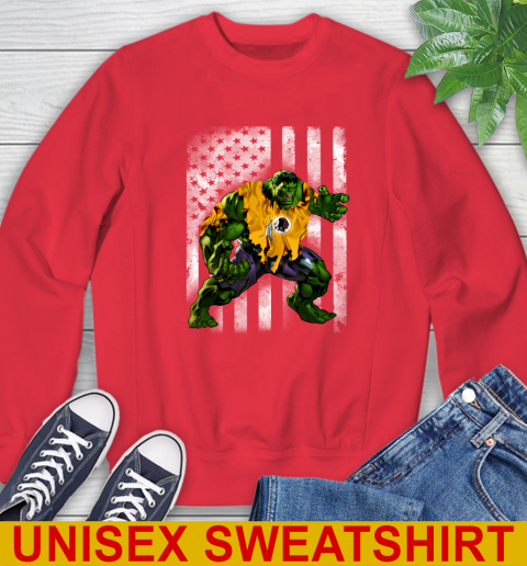 Washington Redskins Hulk Marvel Avengers NFL Football American Flag Sweatshirt 12