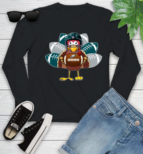 Philadelphia Eagles Turkey Thanksgiving Day Youth Long Sleeve 2