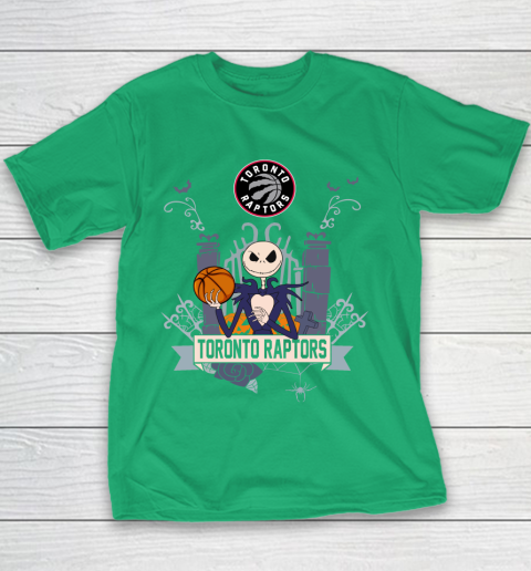 NBA Toronto Raptors Basketball Jack Skellington Halloween Youth T-Shirt 3