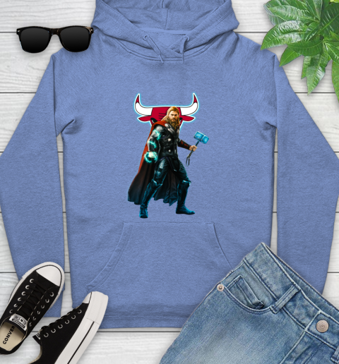 NBA Thor Avengers Endgame Basketball Chicago Bulls Youth Hoodie 12