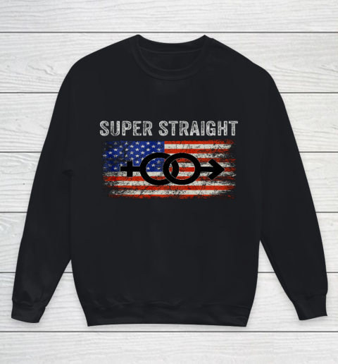 Vintage Us Flag Gender Identity Super Straight Identity Youth Sweatshirt