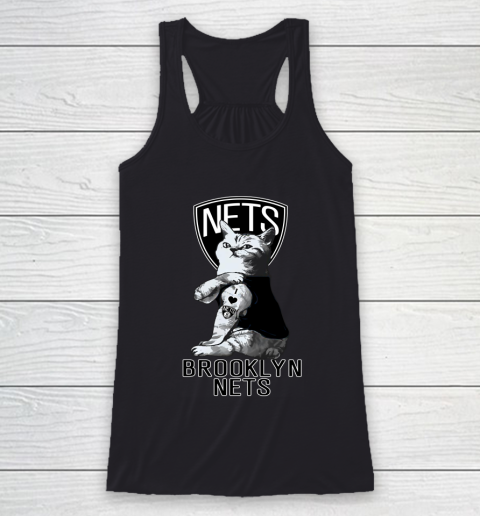 NBA Basketball My Cat Loves Brooklyn Nets Racerback Tank