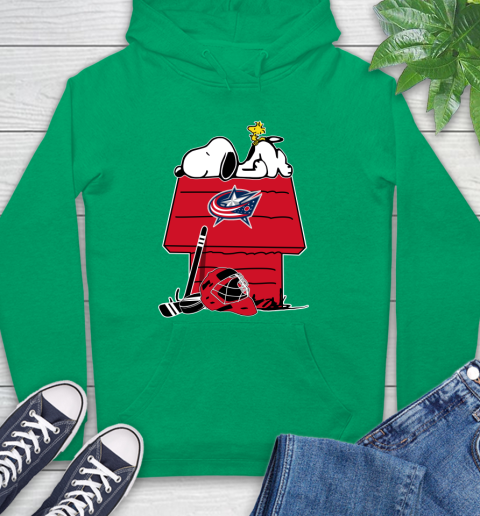 Columbus Blue Jackets NHL Hockey Snoopy Woodstock The Peanuts Movie Hoodie 8