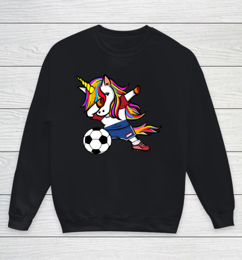 Dabbing Unicorn Netherlands Football Dutch Flag Soccer Youth Sweatshirt
