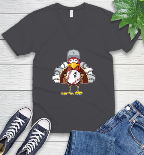 Chicago White Sox Turkey thanksgiving V-Neck T-Shirt 5