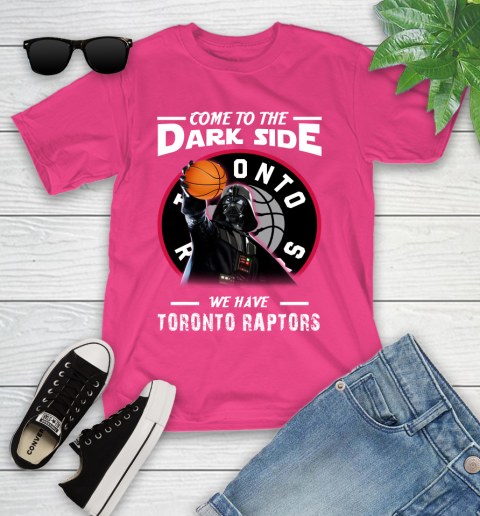 NBA Come To The Dark Side We Have Toronto Raptors Star Wars Darth Vader Basketball Youth T-Shirt 11