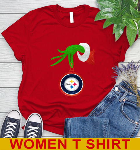 Pittsburgh Steelers Grinch Merry Christmas NFL Football Women's T-Shirt 10