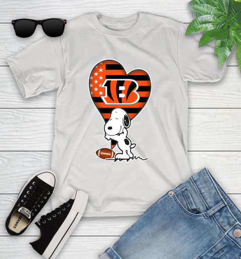 Cincinnati Bengals NFL Football The Peanuts Movie Adorable Snoopy Youth T-Shirt