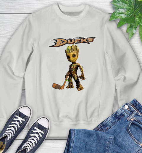 Anaheim Ducks NHL Hockey Groot Marvel Guardians Of The Galaxy Sweatshirt 5