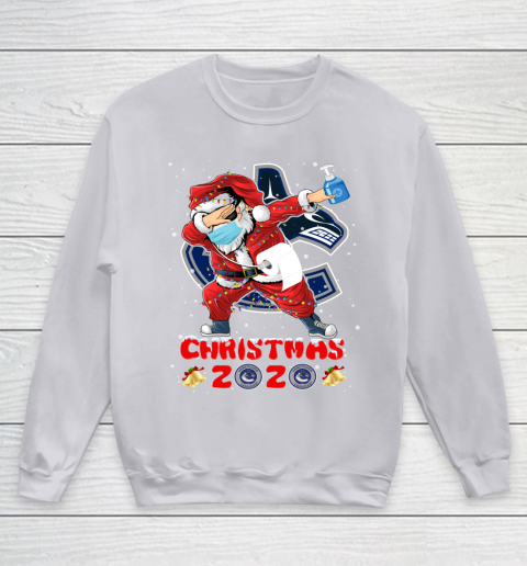 Vancouver Canucks Funny Santa Claus Dabbing Christmas 2020 NHL Youth Sweatshirt 3