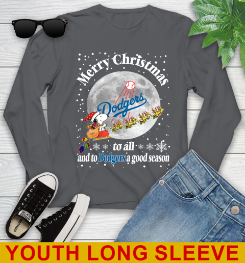 Los Angeles Dodgers Merry Christmas To All And To Dodgers A Good Season MLB Baseball Sports Youth Long Sleeve 9