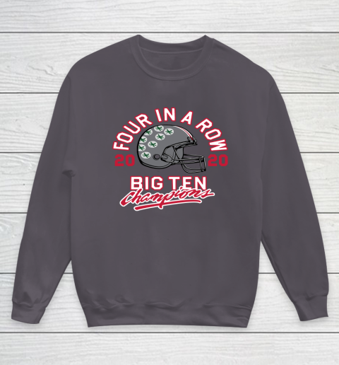 OSU 2020 Big Ten Champions 2020 Four In A Row Youth Sweatshirt 5