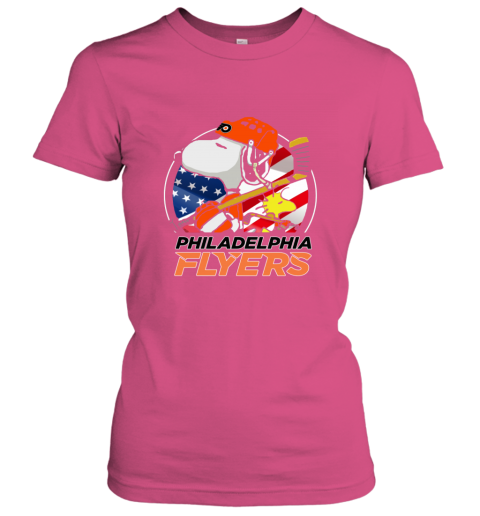 nq64 philadelphia flyers snoopy and woodstock nhl ladies t shirt 20 front heliconia