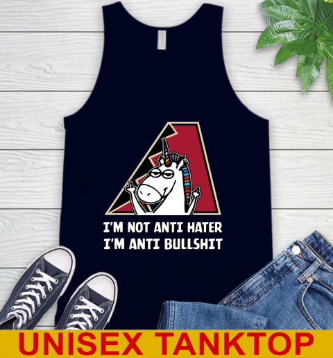Arizona Diamondbacks MLB Baseball Unicorn I'm Not Anti Hater I'm Anti Bullshit Tank Top 3