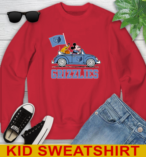 NBA Basketball Memphis Grizzlies Pluto Mickey Driving Disney Shirt Youth Sweatshirt 8