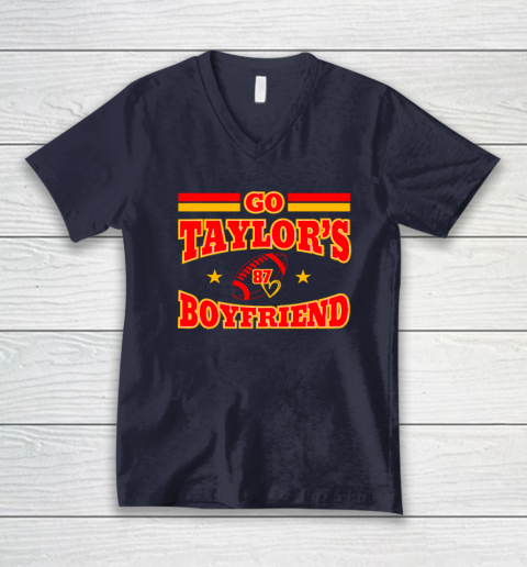Go Boyfriend Football gift Fans V-Neck T-Shirt 2