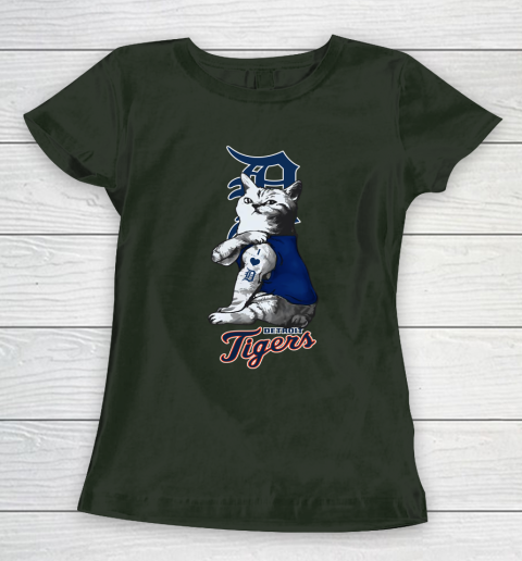 MLB Baseball My Cat Loves Detroit Tigers Women's T-Shirt 4
