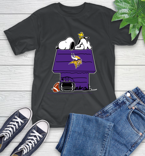 Minnesota Vikings NFL Football Snoopy Woodstock The Peanuts Movie T-Shirt 2