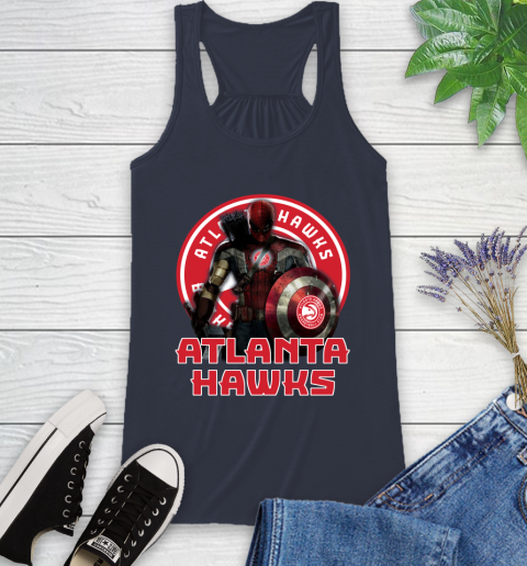 Atlanta Hawks NBA Basketball Captain America Thor Spider Man Hawkeye Avengers Racerback Tank 12
