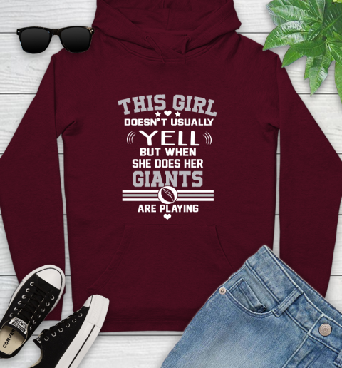 New York Giants NFL Football I Yell When My Team Is Playing Youth Hoodie 7