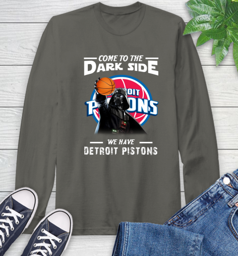 NBA Come To The Dark Side We Have Detroit Pistons Star Wars Darth Vader Basketball Long Sleeve T-Shirt 9