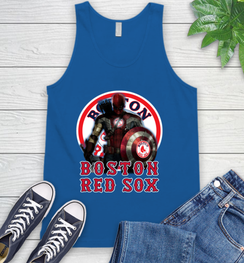 MLB Captain America Thor Spider Man Hawkeye Avengers Endgame Baseball Boston Red Sox Tank Top 5