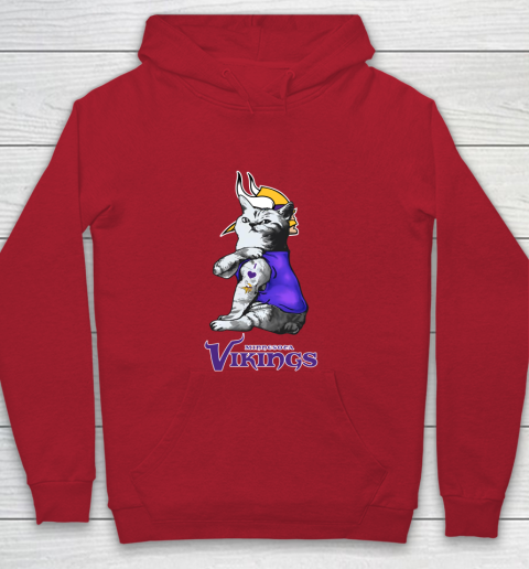 NFL Football My Cat Loves Minnesota Vikings Youth Hoodie 7