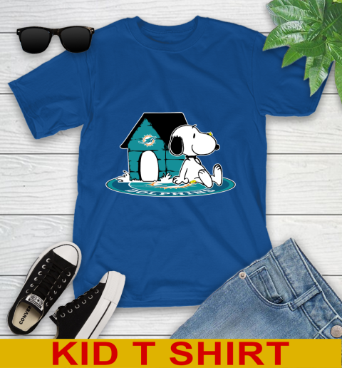 NFL Football Miami Dolphins Snoopy The Peanuts Movie Shirt Youth T-Shirt 9