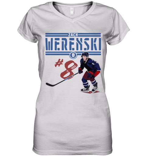 Zach Werenski Columbus Hockey 2020 Women's V-Neck T-Shirt