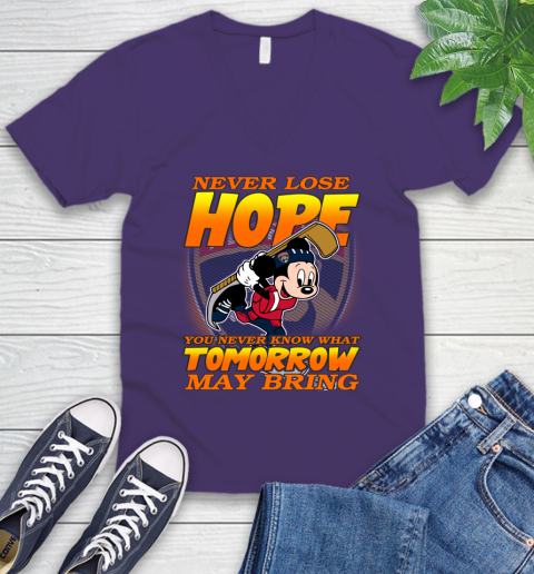 Los Angeles Kings NHL Hockey ootball Mickey Disney Never Lose Hope (2) V-Neck T-Shirt 9