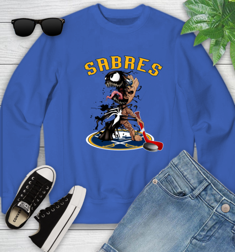 NHL Buffalo Sabres Hockey Venom Groot Guardians Of The Galaxy Youth Sweatshirt 8