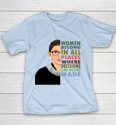 RBG Women Belong In All Places Ruth Bader Ginsburg Youth T-Shirt 4