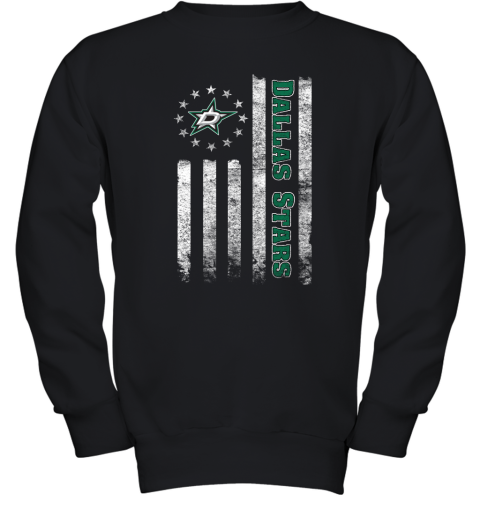 NHL American Flag Hockey Sports Dallas Stars Youth Sweatshirt