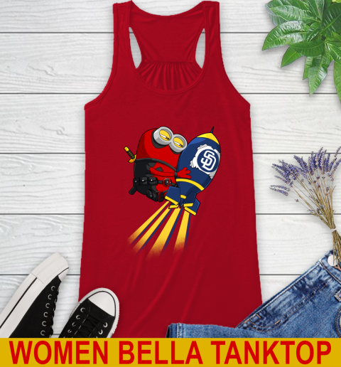 MLB Baseball San Diego Padres Deadpool Minion Marvel Shirt Racerback Tank 4