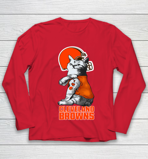 NFL Football My Cat Loves Cleveland Browns Youth Long Sleeve 8