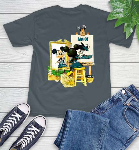 NHL Hockey San Jose Sharks Mickey Drawing Shirt 7