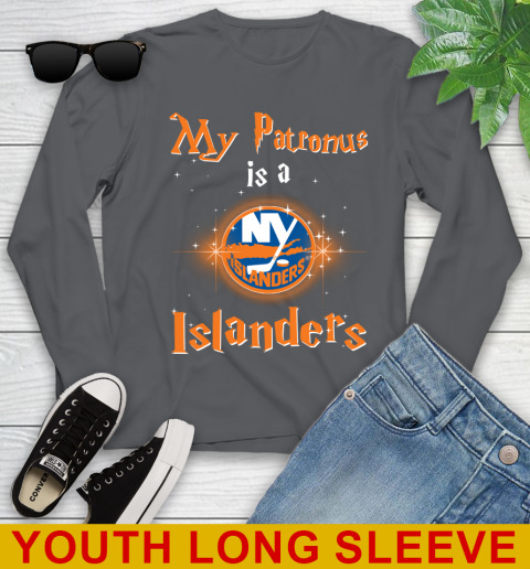 NHL Hockey Harry Potter My Patronus Is A New York Islanders Youth Long Sleeve 9