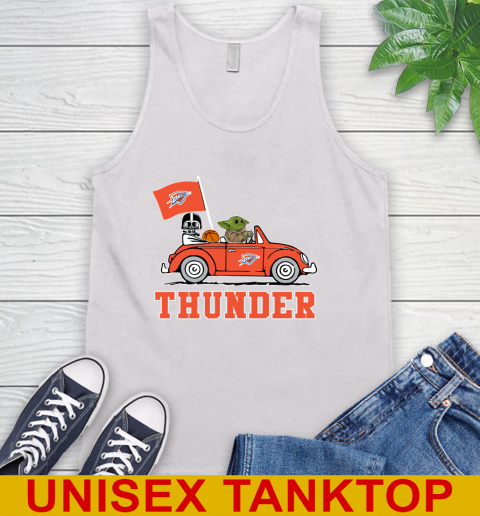 NBA Basketball Oklahoma City Thunder Darth Vader Baby Yoda Driving Star Wars Shirt Tank Top