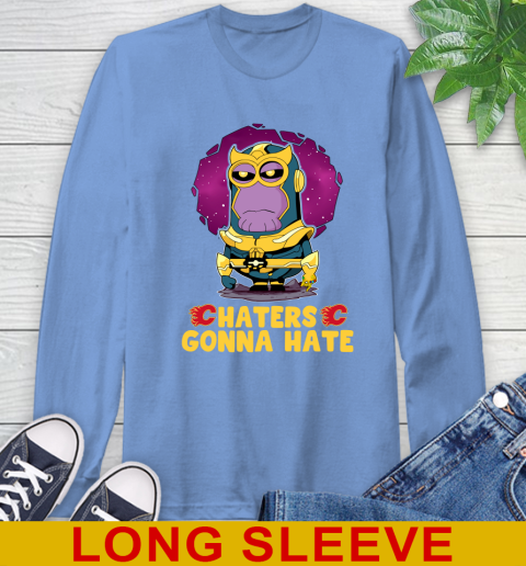 NHL Hockey Calgary Flames Haters Gonna Hate Thanos Minion Marvel Shirt Long Sleeve T-Shirt 12 NHL Hockey Calgary Flames Haters Gonna Hate Thanos Minion Marvel Shirt Long Sleeve T-Shirt - Image 12
