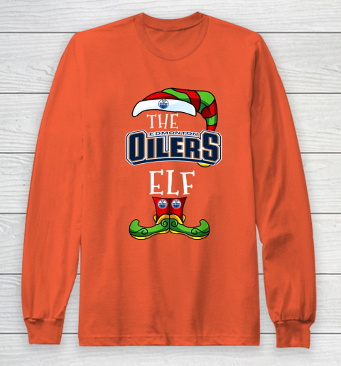 Edmonton Oilers Christmas ELF Funny NHL Long Sleeve T-Shirt 3