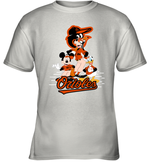 Baltimore Orioles Mickey Donald And Goofy Baseball Youth T-Shirt