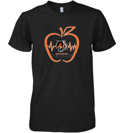 Apple Heartbeat Teacher Symbol Cincinnati Bengals Premium Men's T-Shirt