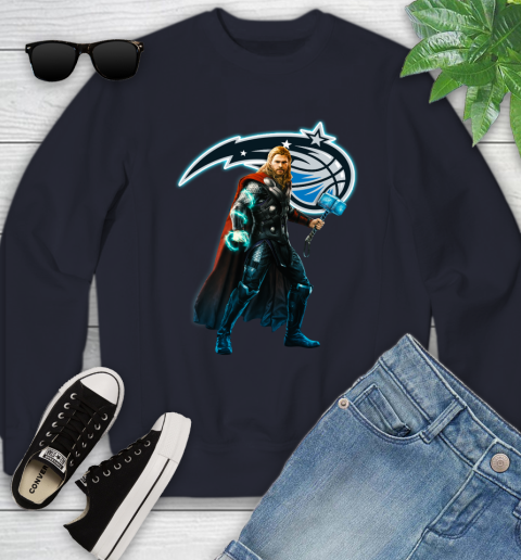 NBA Thor Avengers Endgame Basketball Orlando Magic Youth Sweatshirt 3