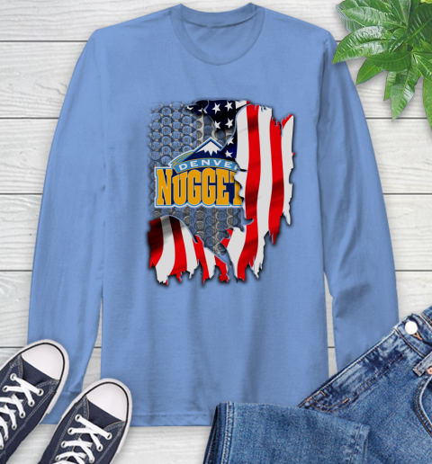 Denver Nuggets NBA Basketball American Flag Long Sleeve T-Shirt 12