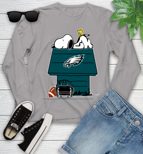 Philadelphia Eagles NFL Football Snoopy Woodstock The Peanuts Movie Youth Long Sleeve 5