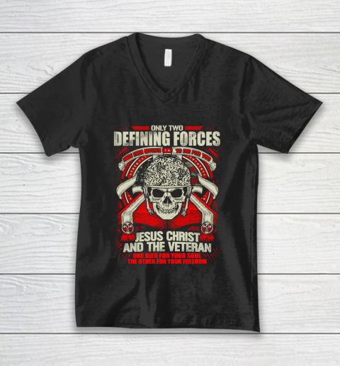 Veteran Shirt Veteran Defining Forces V-Neck T-Shirt