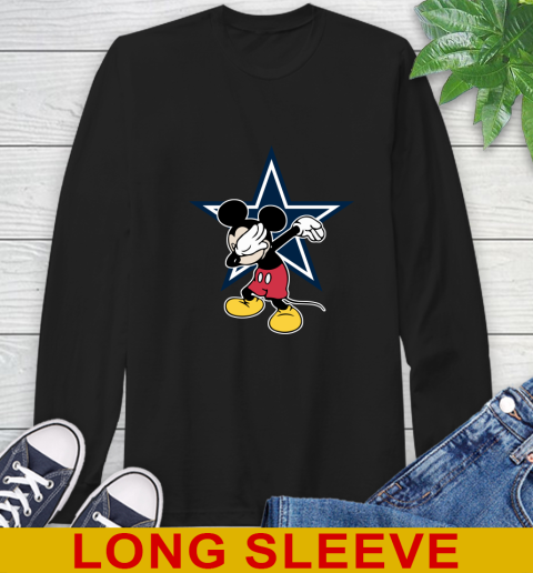 Dallas Cowboys NFL Football Dabbing Mickey Disney Sports Long Sleeve T-Shirt 2