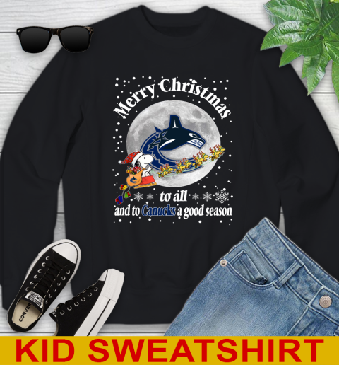 Vancouver Canucks Merry Christmas To All And To Canucks A Good Season NHL Hockey Sports Youth Sweatshirt