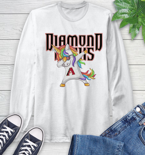 Arizona Diamondbacks MLB Baseball Funny Unicorn Dabbing Sports Long Sleeve T-Shirt